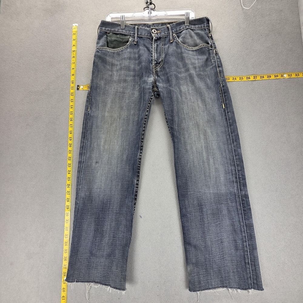 VTG Levis Engineered‎ Jeans Mens Blue Star Zip Fly Honeycomb Raw Hem Fits 32x28